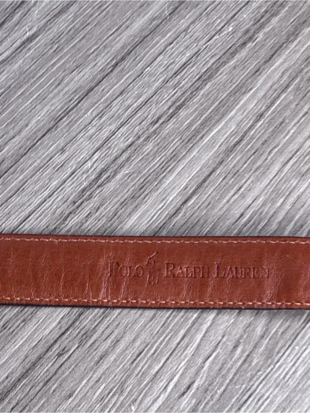 Vintage Polo Ralph Lauren Tan Leather Belt with Dark Metal Buckle size 32